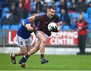 9 October 2022; Colm Murphy of Portarlington in action against Robbie Kehoe of O'Dempseys during the Laois County Senior Football Championship Final match between O'Dempseys and Portarlington at MW Hire O'Moore Park in Portlaoise, Laois. Photo by Sam Barnes/Sportsfile