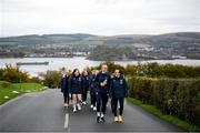 11 October 2022; Republic of Ireland players Louise Quinn and Ciara Grant, right, on a team walk around the grounds of their team hotel before the FIFA Women's World Cup 2023 Play-off match between Scotland and Republic of Ireland at Hampden Park in Glasgow, Scotland. Photo by Stephen McCarthy/Sportsfile