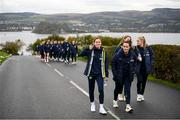 11 October 2022; Republic of Ireland players Heather Payne and Roma McLaughlin, right, on a team walk around the grounds of their team hotel before the FIFA Women's World Cup 2023 Play-off match between Scotland and Republic of Ireland at Hampden Park in Glasgow, Scotland. Photo by Stephen McCarthy/Sportsfile