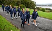 11 October 2022; Republic of Ireland players, from left, Megan Walsh, Lily Agg and Katie McCabe on a team walk around the grounds of their team hotel before the FIFA Women's World Cup 2023 Play-off match between Scotland and Republic of Ireland at Hampden Park in Glasgow, Scotland. Photo by Stephen McCarthy/Sportsfile