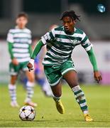 4 October 2022; Gideon Tetteh of Shamrock Rovers during the UEFA Youth League First Round 2nd Leg match between Shamrock Rovers and AZ Alkmaar at Tallaght Stadium in Dublin. Photo by Ben McShane/Sportsfile