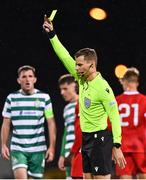 4 October 2022; Referee Urs Schnyder during the UEFA Youth League First Round 2nd Leg match between Shamrock Rovers and AZ Alkmaar at Tallaght Stadium in Dublin. Photo by Ben McShane/Sportsfile