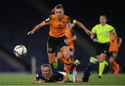 11 October 2022; Katie McCabe of Republic of Ireland in action against Martha Thomas of Scotland during the FIFA Women's World Cup 2023 Play-off match between Scotland and Republic of Ireland at Hampden Park in Glasgow, Scotland. Photo by Stephen McCarthy/Sportsfile