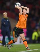 11 October 2022; Megan Campbell of Republic of Ireland takes a throw-in during the FIFA Women's World Cup 2023 Play-off match between Scotland and Republic of Ireland at Hampden Park in Glasgow, Scotland. Photo by Stephen McCarthy/Sportsfile