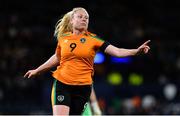 11 October 2022; Amber Barrett of Republic of Ireland celebrates after scoring her side's first goal during the FIFA Women's World Cup 2023 Play-off match between Scotland and Republic of Ireland at Hampden Park in Glasgow, Scotland. Photo by Mick O'Shea/Sportsfile
