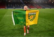 11 October 2022; Amber Barrett of Republic of Ireland celebrates with a Donegal flag after the FIFA Women's World Cup 2023 Play-off match between Scotland and Republic of Ireland at Hampden Park in Glasgow, Scotland. Photo by Stephen McCarthy/Sportsfile