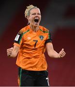 11 October 2022; Diane Caldwell of Republic of Ireland celebrates after the FIFA Women's World Cup 2023 Play-off match between Scotland and Republic of Ireland at Hampden Park in Glasgow, Scotland. Photo by Stephen McCarthy/Sportsfile