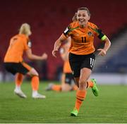 11 October 2022; Katie McCabe of Republic of Ireland celebrates after the FIFA Women's World Cup 2023 Play-off match between Scotland and Republic of Ireland at Hampden Park in Glasgow, Scotland. Photo by Stephen McCarthy/Sportsfile