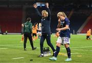 11 October 2022; Republic of Ireland manager Vera Pauw celebrates at the final whistle of the FIFA Women's World Cup 2023 Play-off match between Scotland and Republic of Ireland at Hampden Park in Glasgow, Scotland. Photo by Stephen McCarthy/Sportsfile