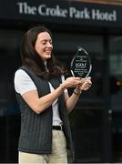 13 October 2022; Michelle Davoren from Dublin club Kilmacud Crokes is pictured with The Croke Park/LGFA Player of the Month award for September, at The Croke Park in Jones Road, Dublin. Michelle was Player of the Match in the 2022 Dublin Senior Championship Final, scoring 0-2 against Thomas Davis, having registered 1-4 in the semi-final victory over St Sylvester’s. Kilmacud Crokes were crowned Dublin Senior champions for the very first time in 2022. Photo by Sam Barnes/Sportsfile