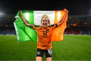 11 October 2022; Denise O'Sullivan of Republic of Ireland celebrates after the FIFA Women's World Cup 2023 Play-off match between Scotland and Republic of Ireland at Hampden Park in Glasgow, Scotland. Photo by Stephen McCarthy/Sportsfile