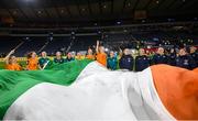 11 October 2022; Republic of Ireland players celebrate after the FIFA Women's World Cup 2023 Play-off match between Scotland and Republic of Ireland at Hampden Park in Glasgow, Scotland. Photo by Stephen McCarthy/Sportsfile