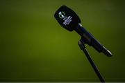 13 October 2022; A detailed view of a UEFA Europa Conference League microphone before the UEFA Europa Conference League group F match between Shamrock Rovers and Molde at Tallaght Stadium in Dublin. Photo by Eóin Noonan/Sportsfile