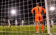 13 October 2022; Shamrock Rovers goalkeeper Alan Mannus reacts after conceding a second goal during the UEFA Europa Conference League group F match between Shamrock Rovers and Molde at Tallaght Stadium in Dublin. Photo by Seb Daly/Sportsfile