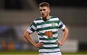 13 October 2022; Dylan Watts of Shamrock Rovers during the UEFA Europa Conference League group F match between Shamrock Rovers and Molde at Tallaght Stadium in Dublin. Photo by Eóin Noonan/Sportsfile