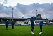 14 October 2022; Finn Harps players inspect the pitch before the SSE Airtricity League Premier Division match between Finn Harps and Dundalk at Finn Park in Ballybofey, Donegal. Photo by Ben McShane/Sportsfile