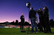 14 October 2022; Bohemians interim manager Derek Pender is interviewed by LOITV before the SSE Airtricity League Premier Division match between St Patrick's Athletic and Bohemians at Richmond Park in Dublin. Photo by Seb Daly/Sportsfile