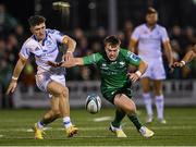 14 October 2022; Cormac Foley of Leinster in action against David Hawkshaw of Connacht during the United Rugby Championship match between Connacht and Leinster at The Sportsground in Galway. Photo by Piaras Ó Mídheach/Sportsfile