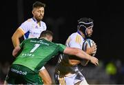 14 October 2022; Caelan Doris of Leinster in action against Peter Dooley of Connacht during the United Rugby Championship match between Connacht and Leinster at The Sportsground in Galway. Photo by Piaras Ó Mídheach/Sportsfile
