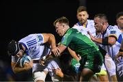 14 October 2022; Caelan Doris of Leinster in action against David Hawkshaw of Connacht during the United Rugby Championship match between Connacht and Leinster at The Sportsground in Galway. Photo by Piaras Ó Mídheach/Sportsfile