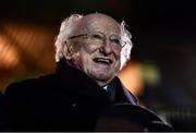 14 October 2022; President of Ireland Michael D Higgins in attendance before the SSE Airtricity League Premier Division match between Finn Harps and Dundalk at Finn Park in Ballybofey, Donegal. Photo by Ben McShane/Sportsfile