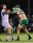 14 October 2022; Andrew Porter of Leinster tussles with John Porch of Connacht during the United Rugby Championship match between Connacht and Leinster at The Sportsground in Galway. Photo by Harry Murphy/Sportsfile
