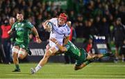 14 October 2022; Josh van der Flier of Leinster is tackled by John Porch of Connacht during the United Rugby Championship match between Connacht and Leinster at The Sportsground in Galway. Photo by Harry Murphy/Sportsfile