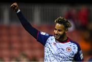 14 October 2022; Barry Cotter of St Patrick's Athletic celebrates after his side's victory in the SSE Airtricity League Premier Division match between St Patrick's Athletic and Bohemians at Richmond Park in Dublin. Photo by Seb Daly/Sportsfile