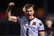 14 October 2022; Lewis Macari of Dundalk celebrates after the SSE Airtricity League Premier Division match between Finn Harps and Dundalk at Finn Park in Ballybofey, Donegal. Photo by Ben McShane/Sportsfile