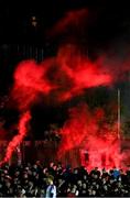 14 October 2022; Bohemians supporters during the SSE Airtricity League Premier Division match between St Patrick's Athletic and Bohemians at Richmond Park in Dublin. Photo by Seb Daly/Sportsfile
