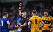 15 October 2022; Referee Mark Dorrian shows the red card Shane O'Donnell of St Eunan's, 11, right, during the Donegal County Senior Club Football Championship Final between Naomh Conaill and St Eunan's at Páirc Sheáin Mhic Cumhaill in Ballybofey, Donegal. Photo by Piaras Ó Mídheach/Sportsfile