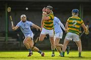 15 October 2022; Michael O’Brien of South Liberties in action against Adrian Breen of Na Piarsaigh, left, during the Limerick County Senior Club Hurling Championship Semi-Final match between Na Piarsaigh and South Liberties at John Fitzgerald Park in Kilmallock, Limerick. Photo by Seb Daly/Sportsfile