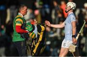 15 October 2022; South Liberties goalkeeper Anthony Nash, left, and Adrian Breen of Na Piarsaigh after the Limerick County Senior Club Hurling Championship Semi-Final match between Na Piarsaigh and South Liberties at John Fitzgerald Park in Kilmallock, Limerick. Photo by Seb Daly/Sportsfile