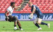 15 October 2022; Nathan Doak of Ulster in action against Emmanuel Tshituka of Emirates Lions during the United Rugby Championship match between Emirates Lions and Ulster at Emirates Airlines Park in Johannesburg, South Africa. Photo by Sydney Seshibedi/Sportsfile
