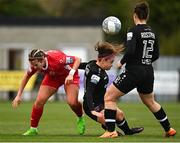 15 October 2022; Leah Kelly of Sligo Rovers in action against Emma Walker of Wexford Youths during the SSE Airtricity Women's National League match between Wexford Youths and Sligo Rovers at Ferrycarrig Park in Wexford. Photo by Eóin Noonan/Sportsfile