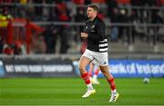 15 October 2022; Liam Coombes of Munster warms up before the United Rugby Championship match between Munster and Vodacom Bulls at Thomond Park in Limerick. Photo by Brendan Moran/Sportsfile