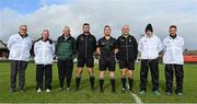 15 October 2022; Referee David Deady with match officials before the Limerick County Senior Club Hurling Championship Semi-Final match between Na Piarsaigh and South Liberties at John Fitzgerald Park in Kilmallock, Limerick. Photo by Seb Daly/Sportsfile