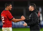 15 October 2022; Dan Goggin Calvin Nash of Munster after their side's victory in the United Rugby Championship match between Munster and Vodacom Bulls at Thomond Park in Limerick. Photo by Harry Murphy/Sportsfile
