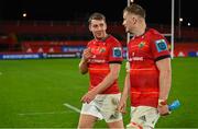 15 October 2022; Cousins Liam Coombes, left, and Gavin Coombes of Munster after the United Rugby Championship match between Munster and Vodacom Bulls at Thomond Park in Limerick. Photo by Brendan Moran/Sportsfile