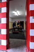16 October 2022; Doon backroom staff Jimmy Donnelly, left and Richard English prepare for the arrival of the players before the Limerick County Senior Hurling Championship Semi-Final match between Kilmallock and Doon at Bruff GAA Club in Bruff, Limerick. Photo by Matt Browne/Sportsfile