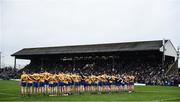 16 October 2022; Summerhill players stand for Amhrán na bhFiann before the Meath County Senior Football Championship Final between Ratoath and Summerhill at Páirc Tailteann in Navan, Meath. Photo by Harry Murphy/Sportsfile