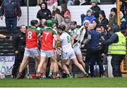 16 October 2022; Players and backroom staff tussle before Paddy Mullen of Shamrocks Ballyhale was sent off during the Kilkenny County Senior Hurling Championship Final match between James Stephen's and Shamrocks Ballyhale at UPMC Nowlan Park in Kilkenny. Photo by Piaras Ó Mídheach/Sportsfile