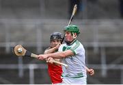 16 October 2022; Eoin Cody of Shamrocks Ballyhale in action against Niall Brassil of James Stephen's during the Kilkenny County Senior Hurling Championship Final match between James Stephen's and Shamrocks Ballyhale at UPMC Nowlan Park in Kilkenny. Photo by Piaras Ó Mídheach/Sportsfile