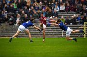 16 October 2022; Dessie Ward of Ballybay in action against Ross McKenna and Darren Hughes of Scotstown during the Monaghan County Senior Football Championship Final match between Scotstown and Ballybay Pearse Brothers at St Tiernach's Park in Clones, Monaghan. Photo by Philip Fitzpatrick/Sportsfile