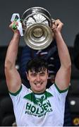 16 October 2022; Shamrocks Ballyhale captain Ronan Corcoran lifts the Tom Walsh Cup after his side's victory in during the Kilkenny County Senior Hurling Championship Final match between James Stephen's and Shamrocks Ballyhale at UPMC Nowlan Park in Kilkenny. Photo by Piaras Ó Mídheach/Sportsfile