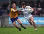 16 October 2022; Andrew McGauran of Kilmacud Crokes in action against Aaron Byrne of Na Fianna during the Dublin County Senior Club Championship Football Final match between Kilmacud Crokes and Na Fianna at Parnell Park in Dublin. Photo by Daire Brennan/Sportsfile