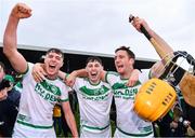16 October 2022; Shamrocks Ballyhale Evan Shefflin, Eoin Kenneally and Brian Butler celebrate after their victory in the Kilkenny County Senior Hurling Championship Final match between James Stephen's and Shamrocks Ballyhale at UPMC Nowlan Park in Kilkenny. Photo by Piaras Ó Mídheach/Sportsfile