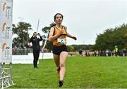 16 October 2022; Nicole Dinan of Leevale AC, Cork, on her way to finishing third in the junior women's 4500m during the Autumn Open International Cross Country Festival at the Sport Ireland Campus in Dublin. Photo by Sam Barnes/Sportsfile
