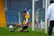 16 October 2022; Clonmel Commercials goalkeeper Michael O'Reilly saves a penalty from Paul Shanahan of Upperchurch-Drombane during the Tipperary County Senior Football Championship Final match between Clonmel Commercials and Upperchurch-Drombane at FBD Semple Stadium in Thurles, Tipperary. Photo by Michael P Ryan/Sportsfile