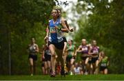 16 October 2022; Fionnula Ross of Armagh AC, leads the field whilst competing in the senior women's 6000m during the Autumn Open International Cross Country Festival at the Sport Ireland Campus in Dublin. Photo by Sam Barnes/Sportsfile